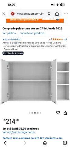 Armário parede - Pequeno - já montado