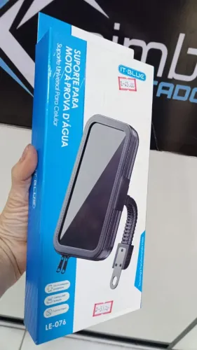Suporte Celular Para Moto Retrovisor com Capa - It Blue Le-076 - Loja Coimbra Entrega