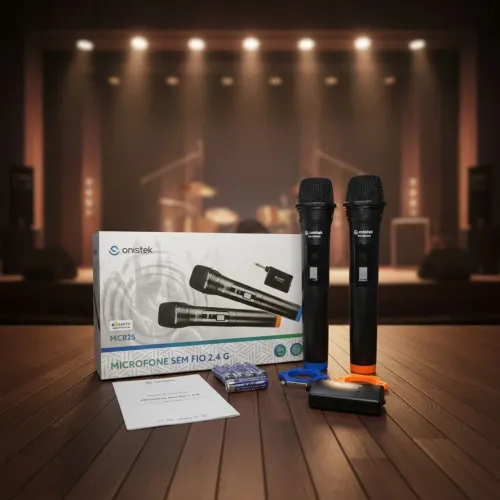 Microfone sem fio profissional - entrega grátis e rápida - modelo MC-825