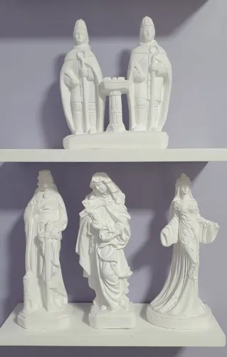 4 estatuetas religiosas de gesso