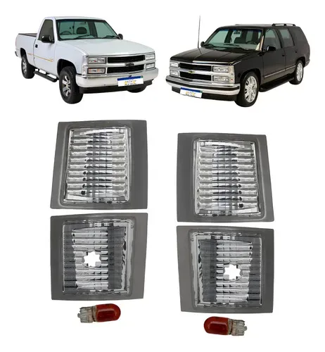 Kit Pisca Cristal Chevrolet Silverado 1993 A 2001 C/lampada Cristal / Transparente