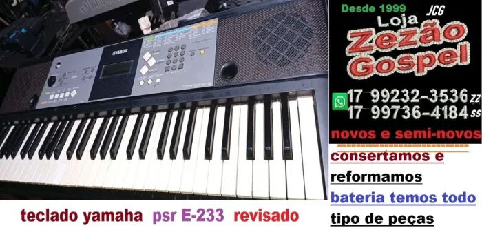 teclado yamaha  psr E-233 revisado 530,rs 12x50,rs trocas 650,rs
