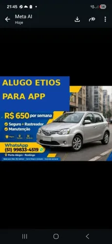 Aluguel de carro para app