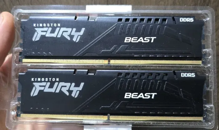 Memória RAM 16GB (2x8GB) DDR5 6000MHz CL30 Kingston Fury Beast Original - 100% Testada