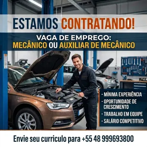 VAGA DE EMPREGO: MECÂNICO OU AUXILIAR DE MECÂNICO