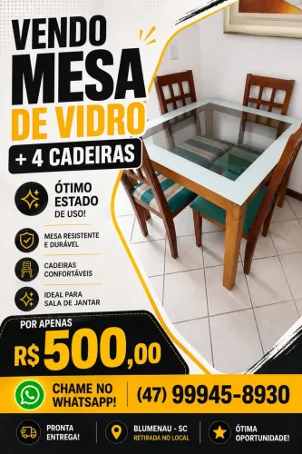 Mesa e cadeiras lindas