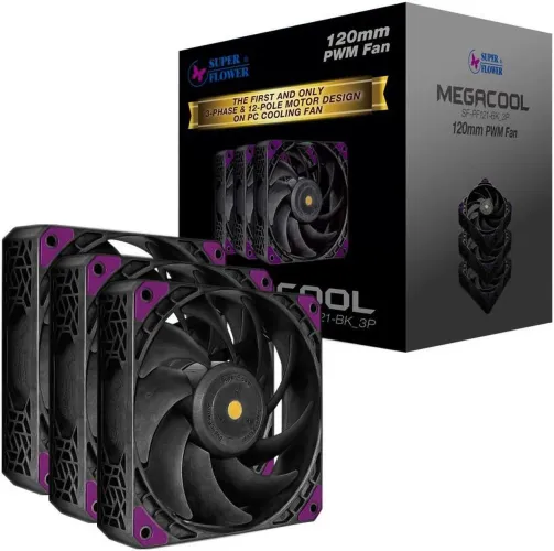 Kit 3 Fans Super Flower Megacool 120mm