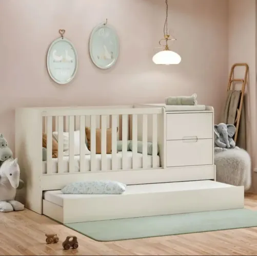 Berço Americano com cômoda e cama auxiliar