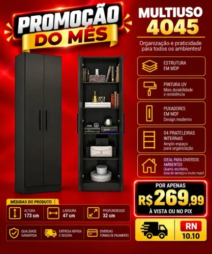Armário Multiuso 4045 - Preto