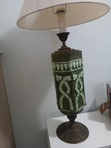 Abajur cerâmica verde