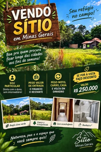 Chácara á venda em Minas Gerais.