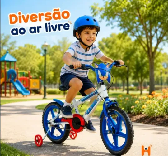 Bicicleta Infantil Aro 16 Sonic Com Rodinhas Menino Original