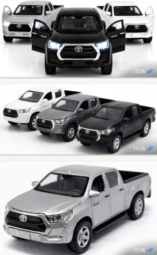Miniatura de Toyota Hillux metal com luz e som