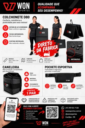 Kit Fitness WON Esportes - Colchonete D80 + Caneleira + Pochete | Direto da Fábrica