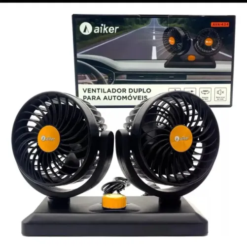 ventilador duplo automotivo carro 12v caminhão para painel de carro ava-424