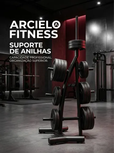 Suporte para anilhas e barras de academia.