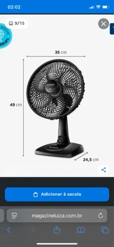 Ventilador seminovo