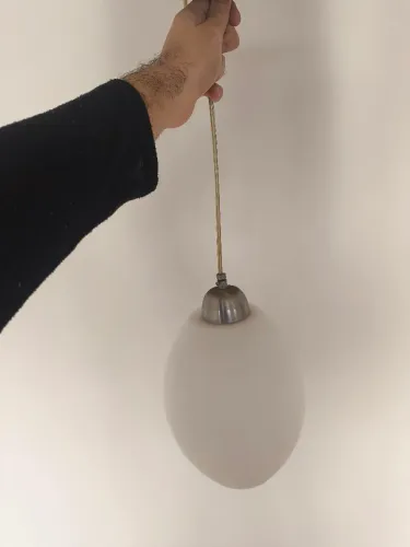 Lustre oval de vidro