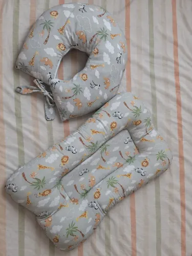 Ninho redutor + almofada para amamentação + cinta de apoio para barriga da gestante
