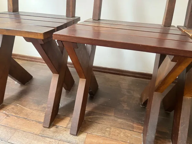 3 cadeiras madeira maciça 