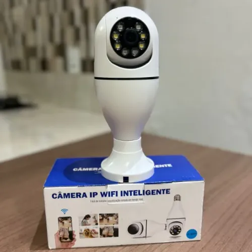 Câmera Lâmpada Wifi 360 Full HD - Espiã com Visão Noturna e Áudio