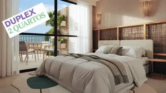 TAMANDARÉ - 2 QUARTOS, DUPLEX, 48m² PÉ NA AREIA NO MENOR M² DA REGIÃO.