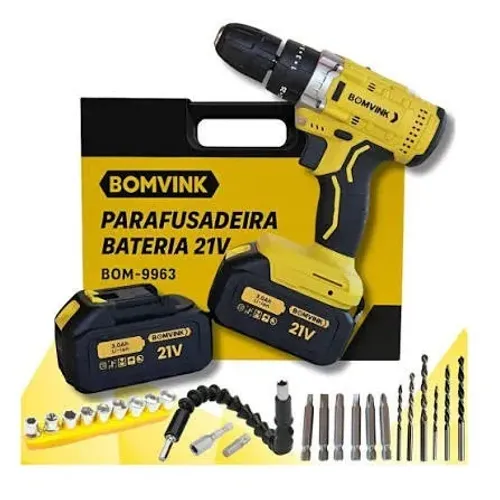Parafusadeira c/ duas baterias Bomvink