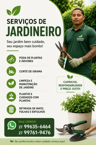 Jardineiro Profissional - Poda, Corte de Grama e Limpeza de Jardins