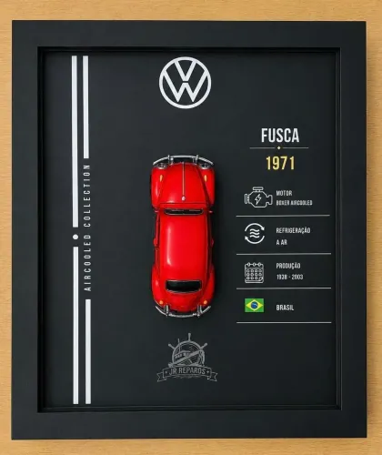 Quadro Fusca 3D colecionável