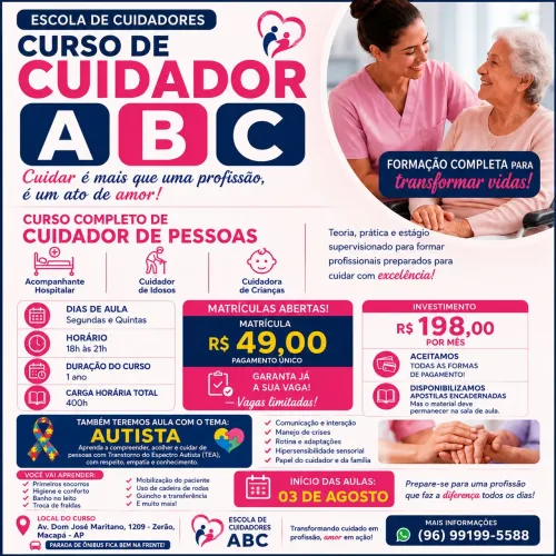 Curso Completo de Cuidador de Pessoas (1 ano)