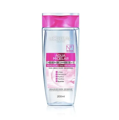 Água Micelar L'Oréal Paris 200ml  - Solução De Limpeza 5 Em 1