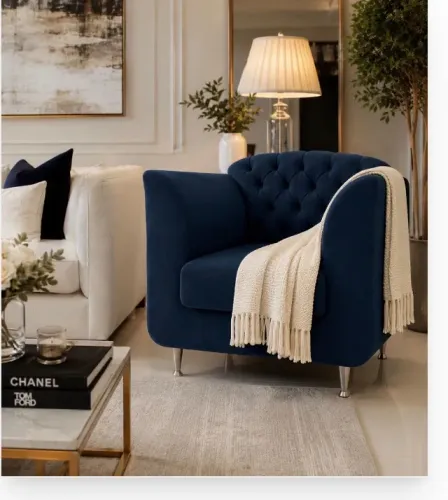 Poltrona decorativa capitonê