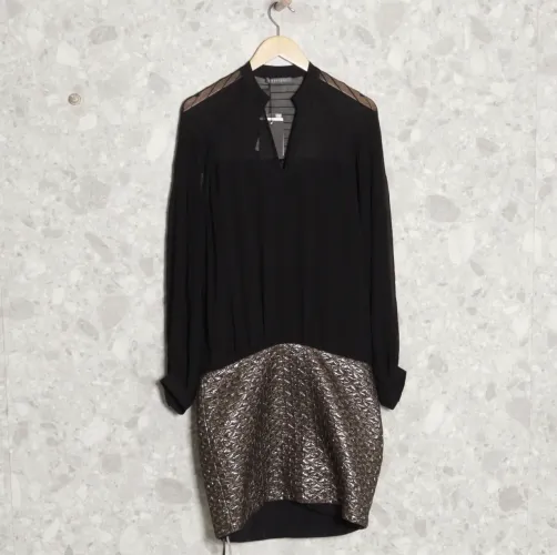VESTIDO PRETO SEDA BOBSTORE