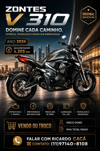 VENDO ZONTES V 310 - ANO 2024