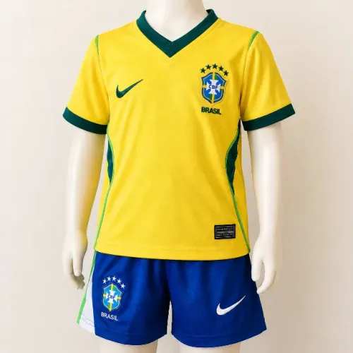 Camisa do Brasil 1 Infantil (kit com short) - 26/27