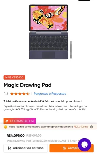 TABLET MAGIC DRAWING PAD ANDROID 14 + TECLADO ORIGINAL LACRADO