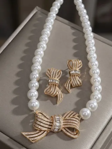 Conjunto luxo colar mais brincos