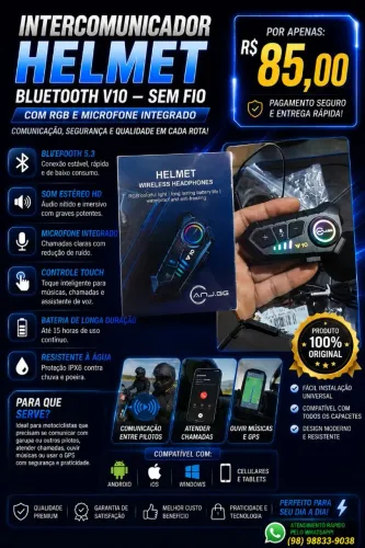 Fone de ouvido para motoqueiro