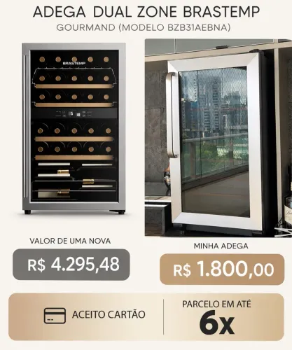 Adega Dual Zone Brastemp Gourmand (modelo BZB31AEBNA).