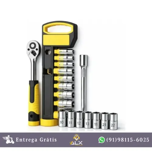 Jogo de Soquetes Com Catraca 3/8" 12 Peças Bomvink Bom-3921 *ENTREGA GRÁTIS*