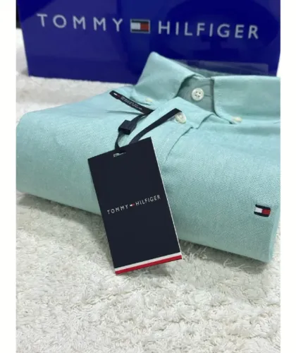 Camisa Manga Curta Oxford Tommy Hilfiger - Tam. GG