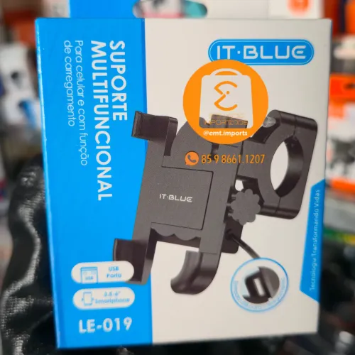 Suporte com Carregador USB para Moto, Liga de Alumínio, Ajustável universal para Celular