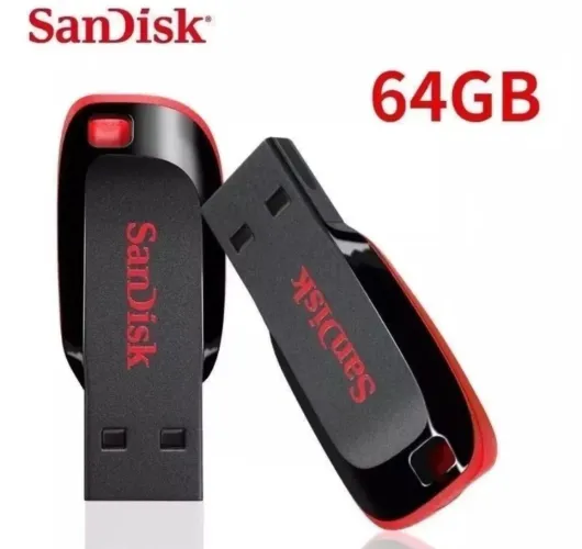 Pendrive pen drive 64GB Sandisk Cruzer Blade USB Flash 2.0 PC Notebook e Som original