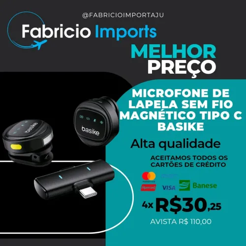 MICROFONE LAPELA SEM FIO ORIGINAL