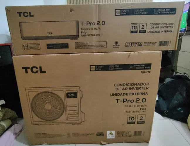 AR-CONDICIONADO TCL INVERTER 18.000 BTUs - NOVO NA CAIXA