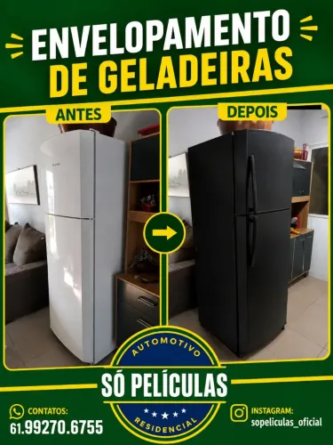 Envelopamento de Geladeira, Eletros, móveis, automóveis, papel de parede, películas etc.