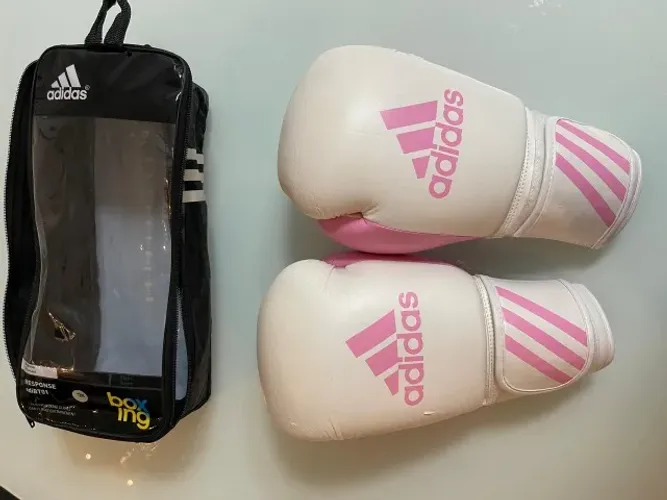 Luva de Boxe Adidas Response ADIBT01 12 oz Branco e Rosa