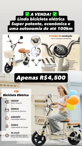 Linda bicicleta elétrica
