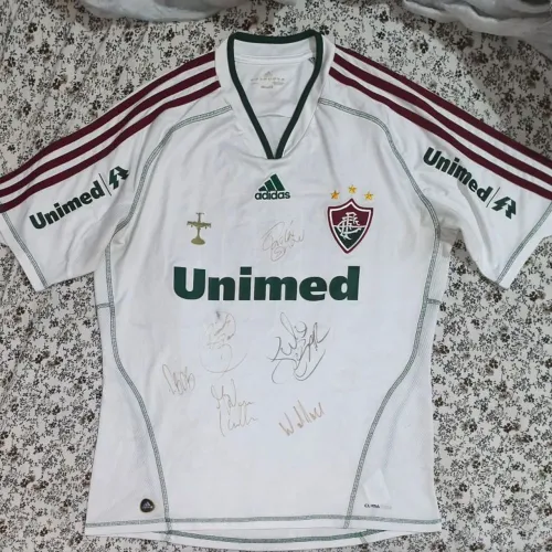 camisa original 2010 fluminense branca adidas tamanho gg 2011 autografada