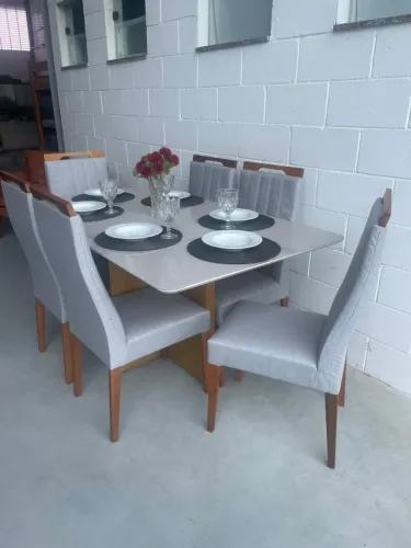 MESA DE JANTAR COM 6 CADEIRAS (ENTREGA HOJE)